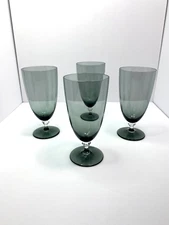 Smokey Color Style Ice Tea Glass by 6 1/2" tall Set of 4 Barware Unmarked READ