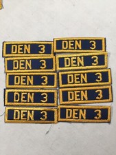 Cub Scout Den Number 3 set of 10 plastic back BSA Rank Patch