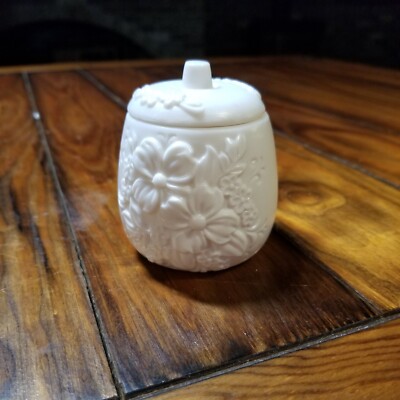 Vintage Hallmark Candle In Floral Porcelain Jar With Lid KGR