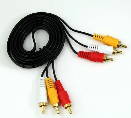 3x RCA Male to Plug Cable Lead PHONO Audio & Video Composite AV TV DVD Wire - Picture 3 of 4