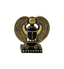 Ägyptischer Scarabäus stehend schwarz-gold