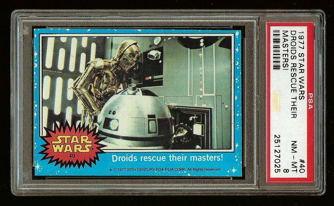 1977 Topps Star Wars #40 Droids rescue their masters! PSA 8 #2192