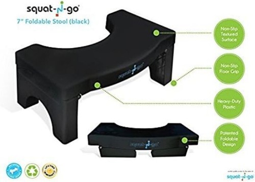 7” Foldable Toilet Stool - Compact Squatting Stool for Healthier Bowel Movements - Picture 7 of 10