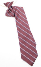 6 PK Career Cravats Burgundy Gray Multi-Stripe Clip-On Tie 36010 3.25x57" USA