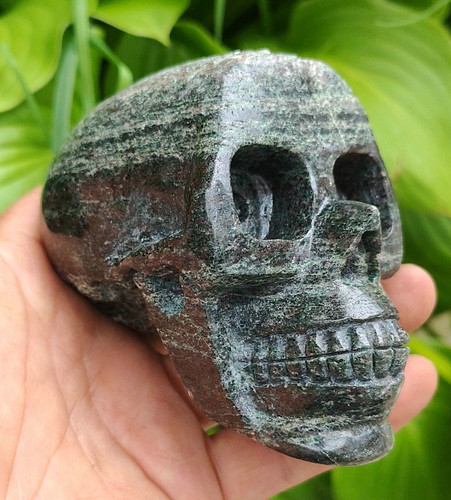 792g TALLA ESQUELETO CALAVERA CRISTAL CUARZO GRANATE NATURAL - Imagen 2 de 16