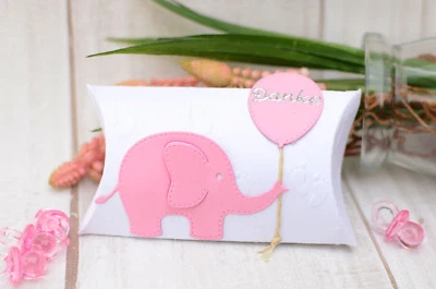 MARKENLOS Gastgeschenk Mandel Rosa Mädchen Taufe Geburt Babyparty Elefant