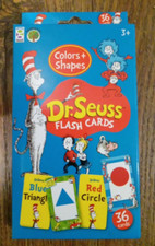 New - 36 Dr Suess Flash Cards - Colors and Shapes Learning - Cat in the Hat NIB
