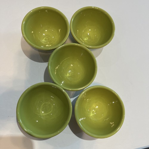 (5) Fruit Bowls Mediterranean Portugal Ceramic Ribbed 4” Dessert Green Dining - Picture 3 of 14
