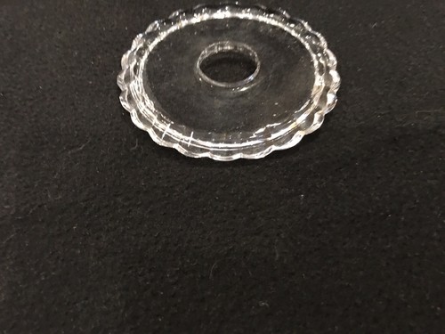 Vintage (3 1/2") PRESSED glass Bobeche/plate Chandelier Parts center hole 1" - Picture 4 of 8