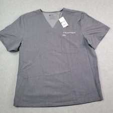 Figs Chisec Scrub Top Men's 2XL XXL Gray Technical Collection Medical LOGO NEW