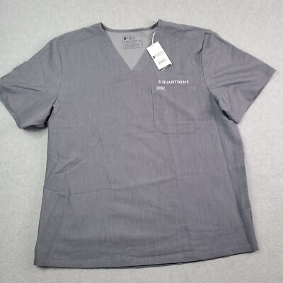 Figs Chisec Scrub Top Men's 2XL XXL Gray Technical Collection Medical LOGO* NEW 