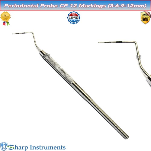 Periodontal Probe CP12 (3-6-9-12 mm) Pocket Measuring Hygiene Dental Instrument - Picture 2 of 2