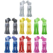 Kids Girls Streetwear 2 Piece Tracksuit Stage Performance Teamwear Set Uniform