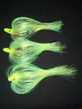 High Percentage  Salmon Trolling Flies Flash Bulb Series Pack Of 3- 4” Rigged.