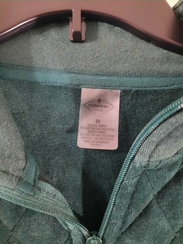 St. Johns Bay Green Half Zip Sweater Pleated Womens Medium NWT - Picture 3 of 8