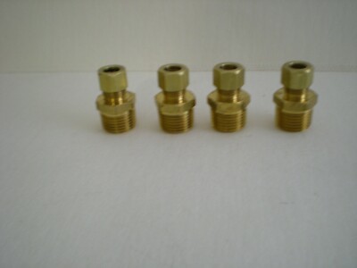 4 X  Brasscraft 68-6-8X Comp male Reducing Adaptor 3/8'' OD Tube x 1/2'' MIP