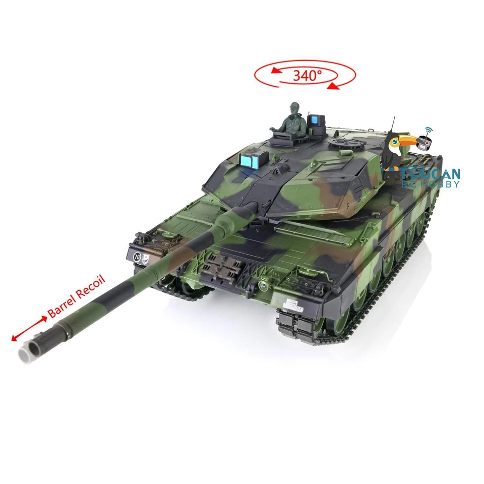 Henglong 1/16 7.0 Plastic Leopard2A6 RTR BB IR RC Tank 3889 Smoke Barrel Recoil - Image 4 of 4