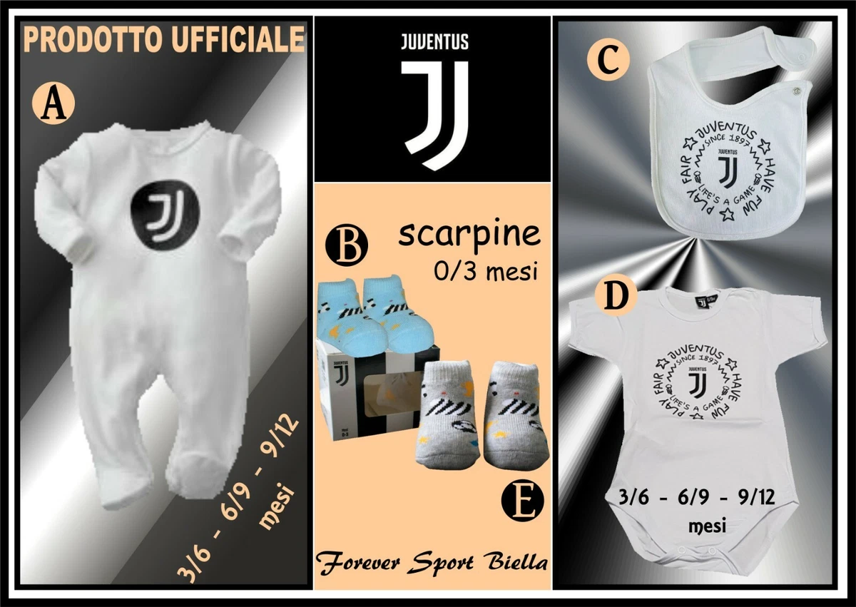 NEONATO JUVENTUS ORIGINALE BAVAGLIOLO - BODY - SCARPINA - TUTINA