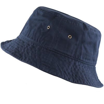 Bucket - The Hat Depot Cotton Unisex Packable Summer Travel Outdoor Hat 1500
