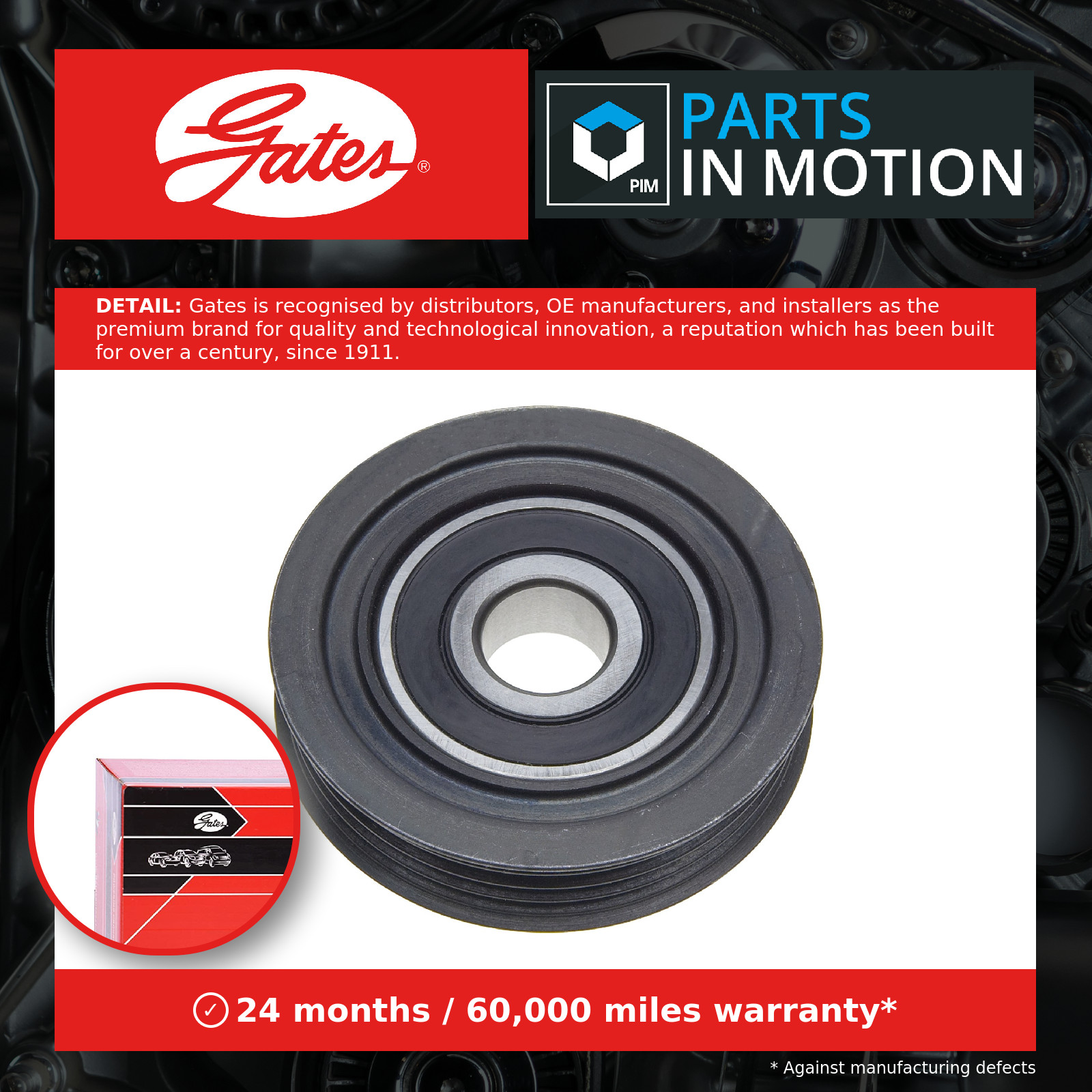 Aux Belt Idler Pulley T36217 Gates Guide Deflection 57176H1300 780321317 Quality