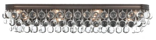 Crystorama Calypso Bronze 33" Wide Crystal Bathroom Light - Picture 2 of 5