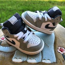 Jordan Retro 1 Mid "Wolf Grey/Black" Toddler 4C