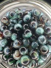 10x 5/8" Jabo Classics Marbles Lot Powder Blue, Blue UV Reactive
