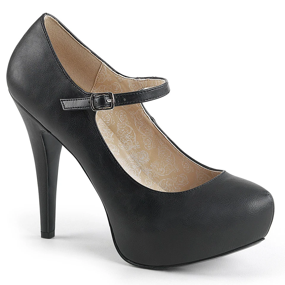 Sale CHLOE-02 Pleaser Damen High-Heels Mary Jane Plateaupumps schwarz matt Gr 42 - Bild 1 von 1