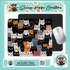Mouse Pad Cats Galore Crowd Kittens Cat Lady Life Anti Slip Back Easy Clean
