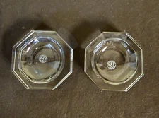 Vintage Baccarat Crystal Set of Two Salt Cellars - Eight Sided