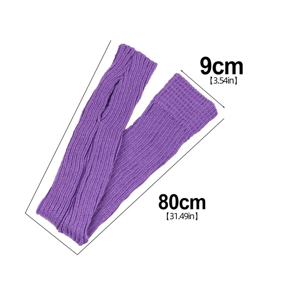 Mujeres Invierno Cálido Ballet Calentadores de Piernas Tejido Hasta el Muslo 80cm Calcetines Extra Largos Foto 4 de 4