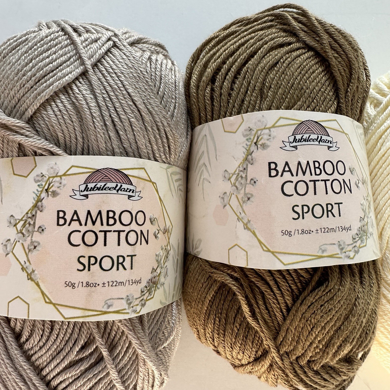 Jubilee Cotton Bamboo Pink Ivory Chestnut  Fine 4 Skeins Pastel - second product detail image