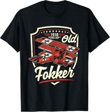 Altes Fokker WW1 aereo tedesco Fokker TEE Shirt Made in USA taglia dalla S alla XL