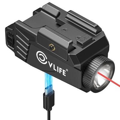 CVLIFE Pistol Light Laser Combo 600 Lumens Rechargeable Rail Mount Tactical
