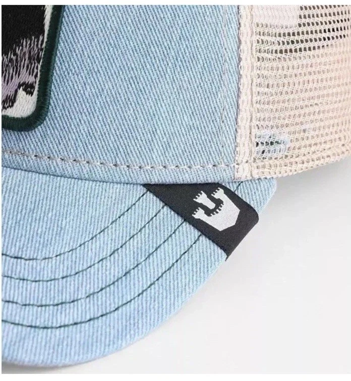 Goorin Bros Denim Cash Vaca Camionero Sombrero Snapback Gorra Blanco Tostado Talla Única Nuevo Foto 3 de 4