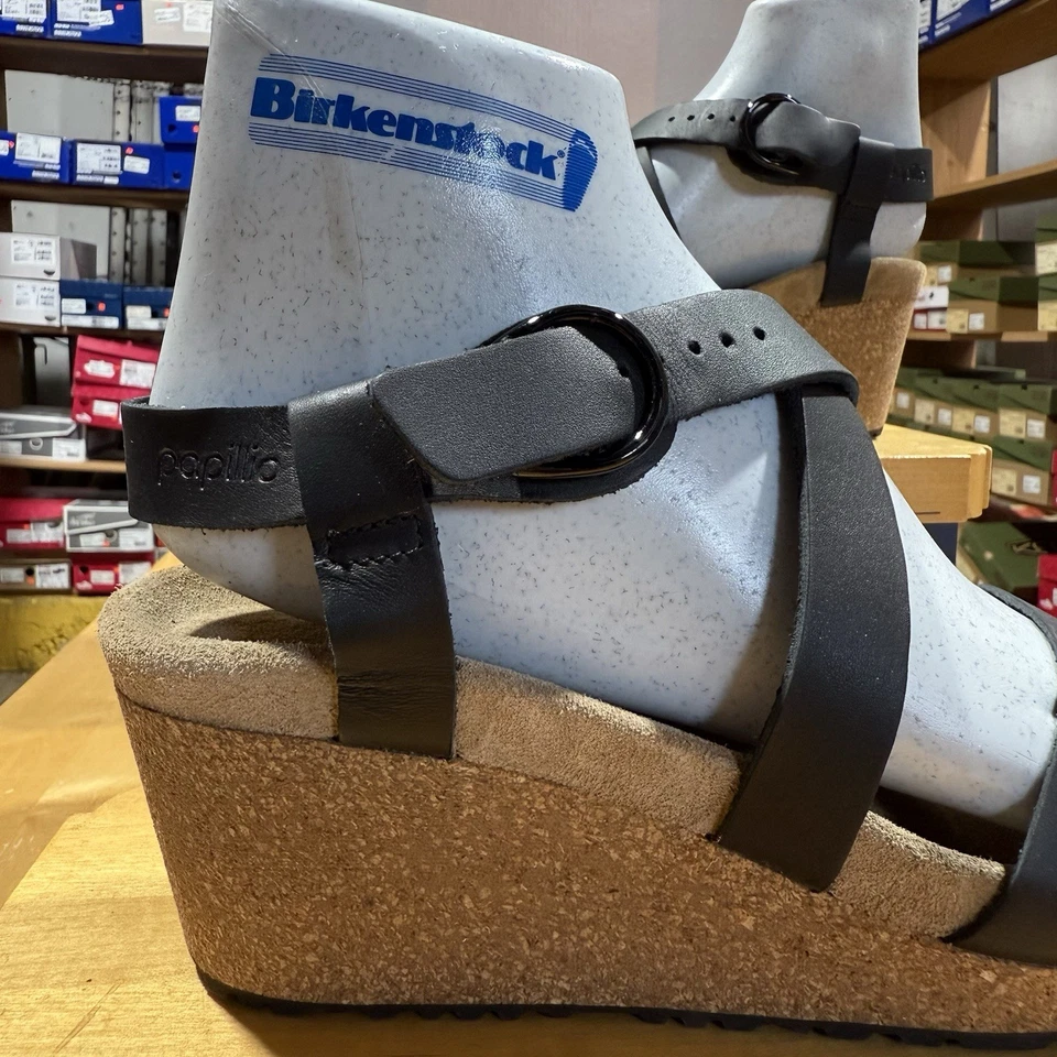 Anillo Birkenstock Papillio Sibyl Hebilla Talla 39 Ajuste Estrecho Cuero Negro Nuevo Foto 2 de 4