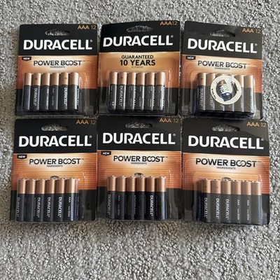 6 X12 Pack Duracell Power Boost Batteries  Total 72 AAA  NEW Sealed