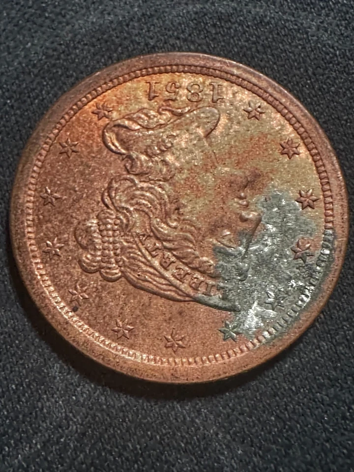 Medio centavo 1851, elección sin circular, parece nuevo ver video lote #175 Foto 4 de 4
