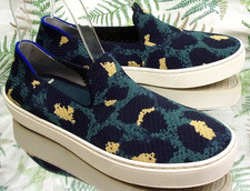 ROTHY'S THE ORIGINAL SLIP ON BLUE KNIT FABRIC SNEAKERS COMFORT SHOES WOMENS SZ 6