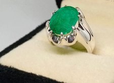 Natural Green Emerald 925 Sterling Silver Handmade Rings Beautiful Design Rings