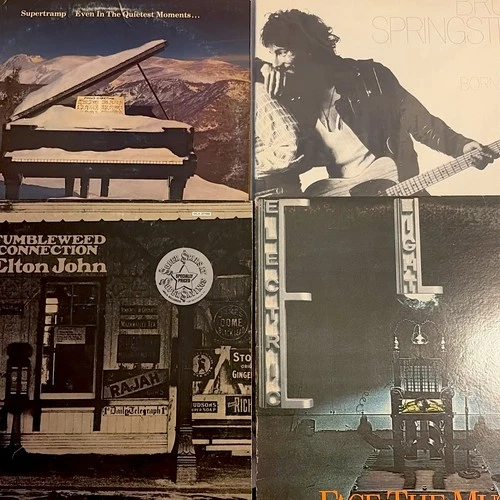 LOT 4 LPs Springsteen Supertramp ELO & Elton John Vinyl Records