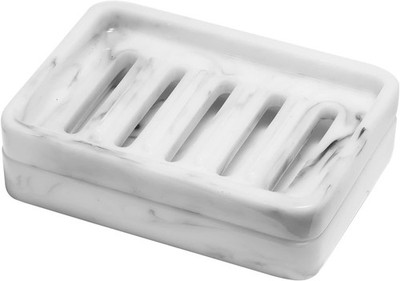 Resin Soap Dish Self-Draining Bar Soap Tray with Drainable Board | Dual Layer