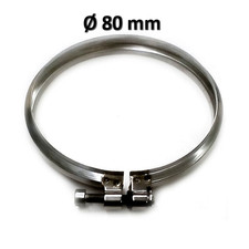 Fascetta di bloccaggio canna fumaria Ø 80 mm per tubo e raccordi acciaio inox 3