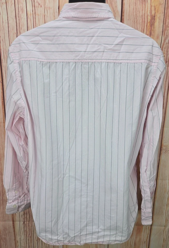 Camisa de vestir grande Aeropostale a rayas rosa y blanco para hombre Foto 2 de 4