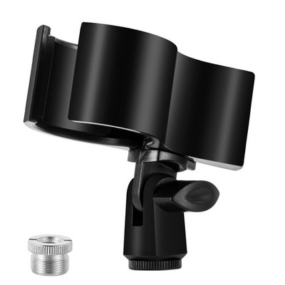 BILIONE 1pcs Large Microphone Clip, Adjustable Mic Holder for 1 Pack, black