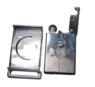 MIOJ Occupied Japan Silver tone Belt Buckle Pocket Lighter MIB JGBX28