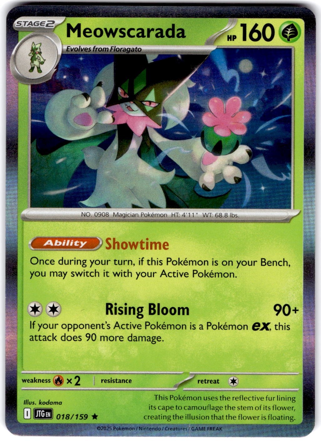 Pokemon Meowscarada Journey Together 18/159 Normal Holo Near Mint English