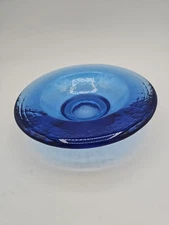 Fire And Light Cobalt Recycled Glass 8" Wide Lip Footed Bowl