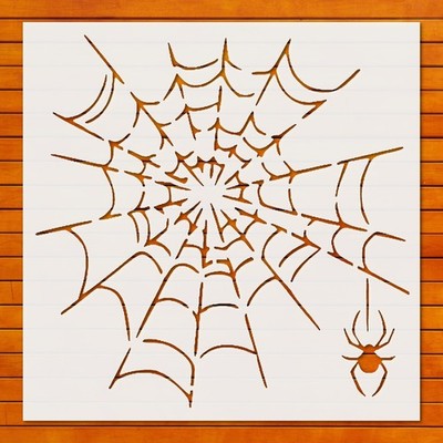 Spider Web Halloween Wall Art Reusable Stencil - StencilAir