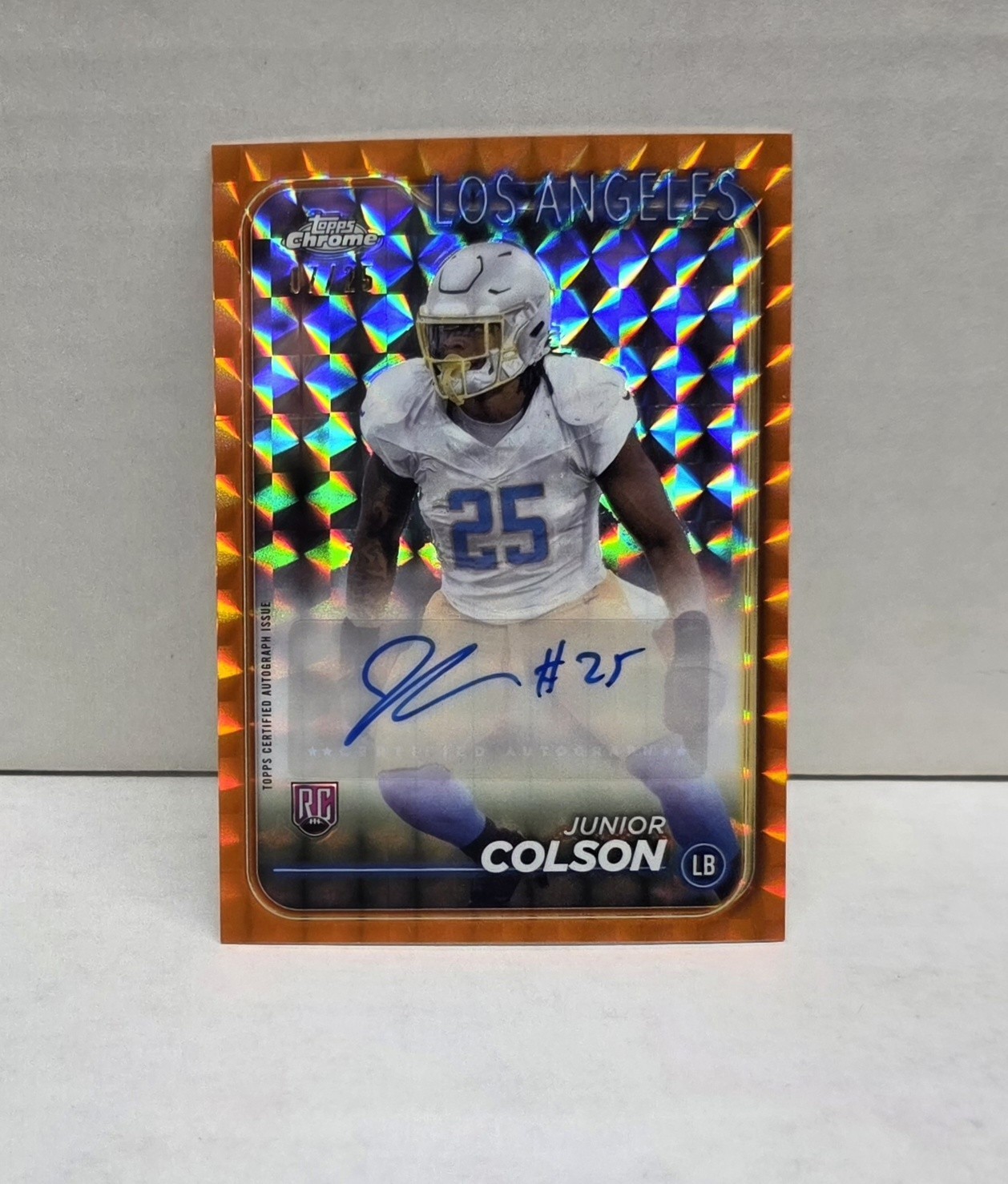 Junior Colson Topps Chrome Rookie Autographs Variations #RAJCO Orange Geometric